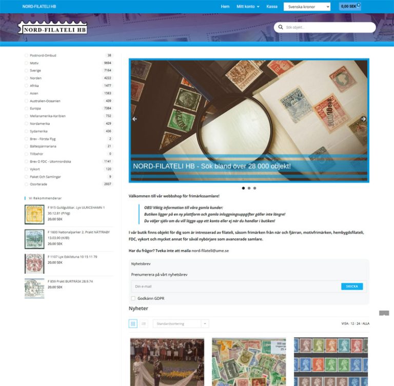 Läs mer om artikeln Nordfilateli.se webshop för frimärkssamlare!